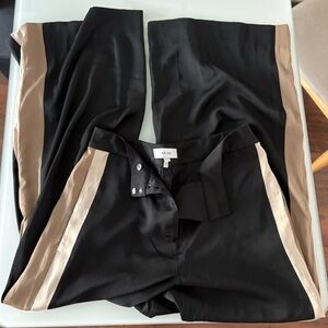 Reiss Black Trousers with Beige Side Stripe